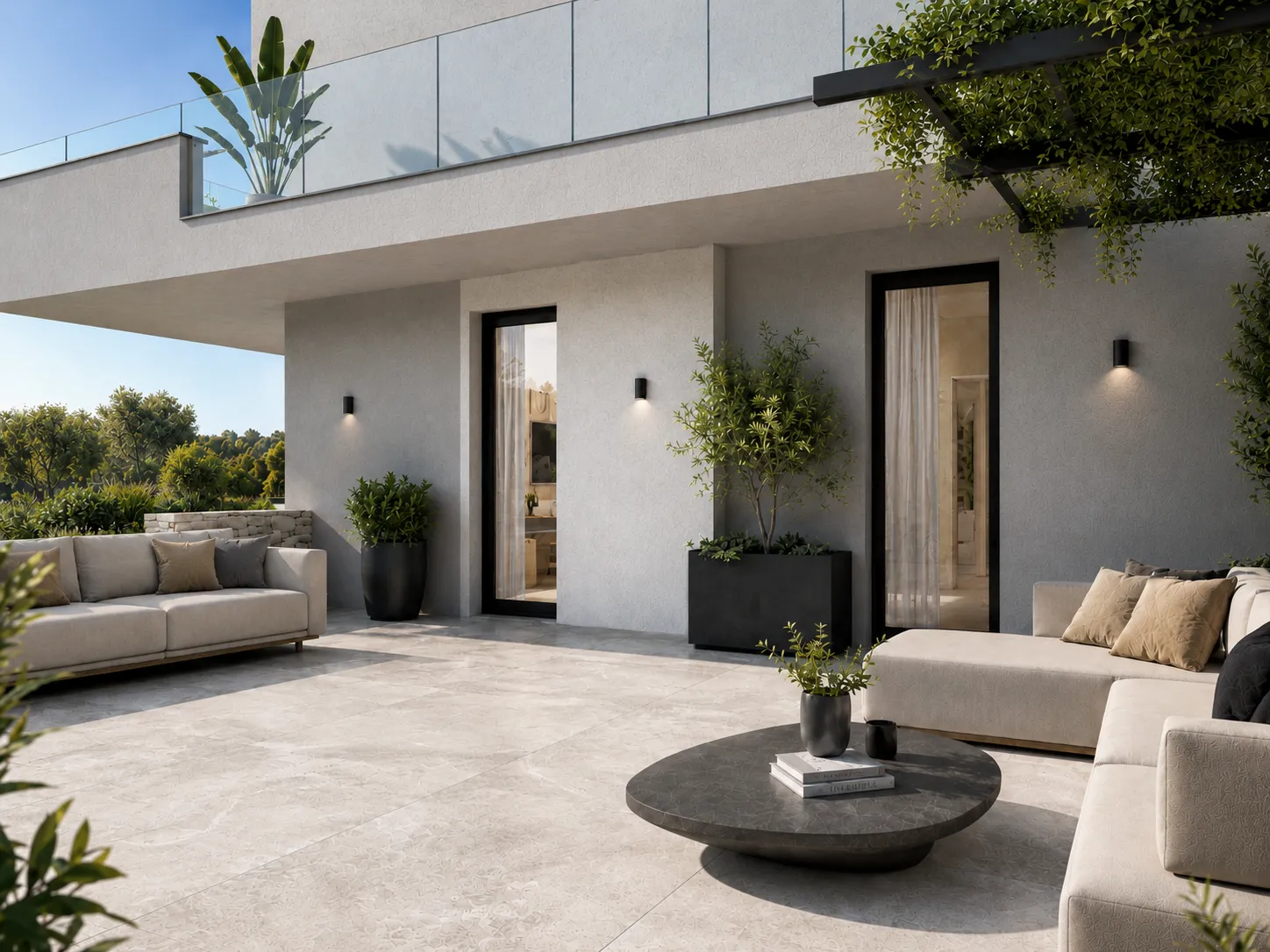 Terrazzo arredato con salotto esterno